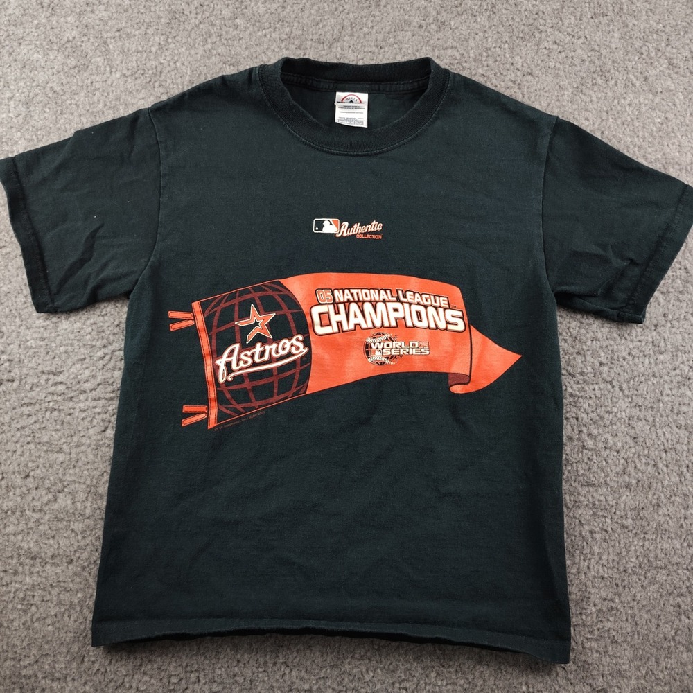 Houston Astros 2005 Champions T Shirt Black Womens Small Youth L